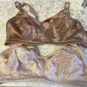 Bali Women's Satin Lace Bras in Brown and Cream